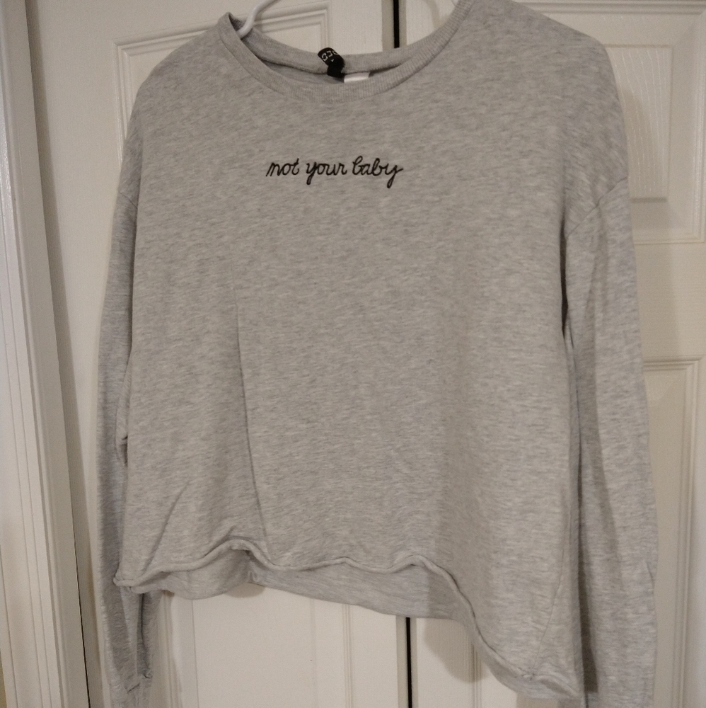 H&M "Not Your Baby" Long Sleeve Crop Top